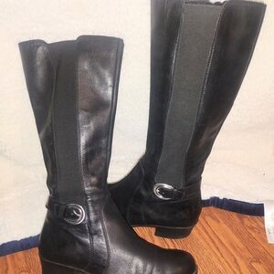 Naturalizer Blacl Knee Boots with Buckle